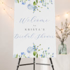 Light Blue Floral Bridal Shower Welcome