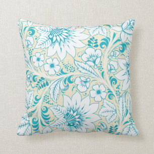 Light Blue Floral Cushion
