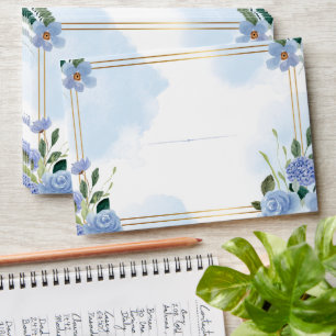 Light Blue Floral Envelope Elegant Personalised