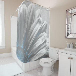 Light Blue Floral Highlights Shower Curtain