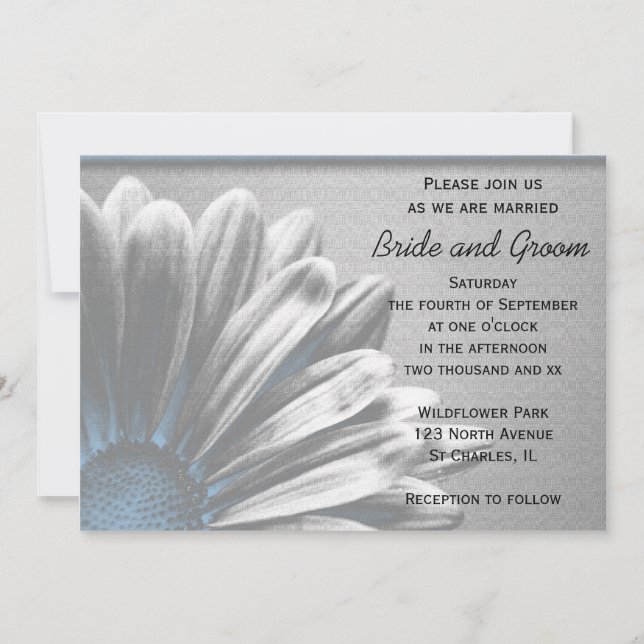 Light Blue Floral Highlights Wedding Invitation (Front)