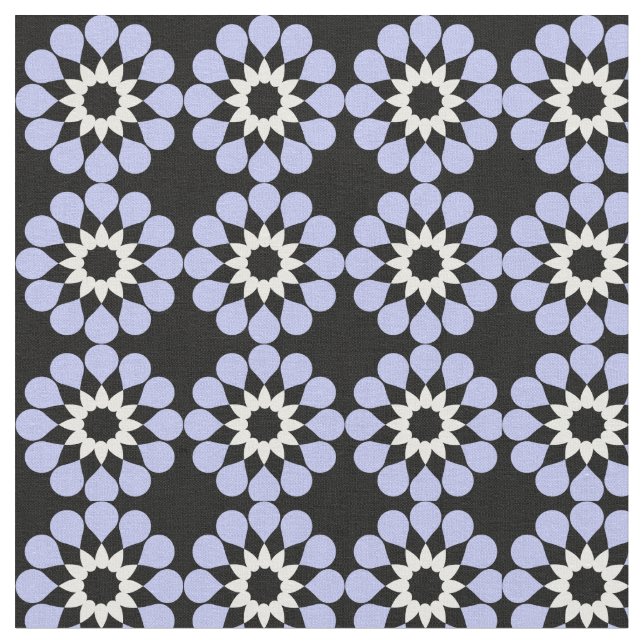 Light Blue Floral Pattern Fabric (Close Up)