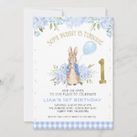 Light Blue Floral Peter Rabbit 1st Birthday