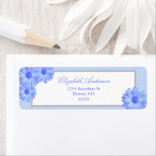 Light Blue Floral Return Address Label