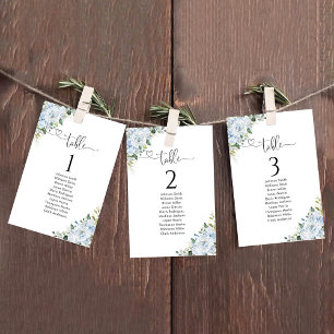 Light Blue Floral Table Number Seating Chart