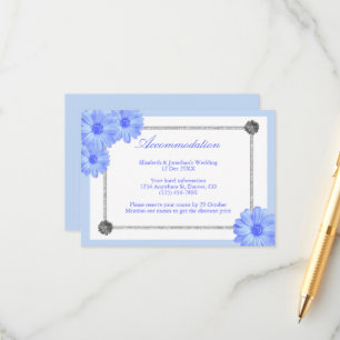 Light Blue Floral Wedding Accommodation Card