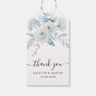 light blue floral wedding gift tags