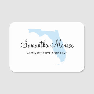Light Blue Florida Name Tag