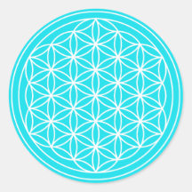 Light Blue Flower of Life Sticker