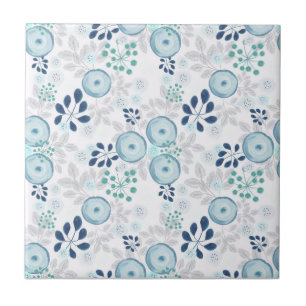 Light blue flowers ceramic tile