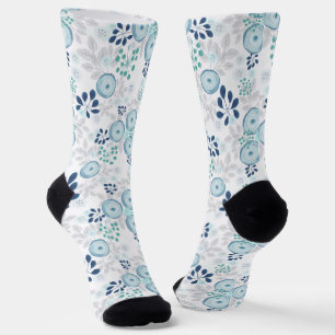 Light blue flowers socks