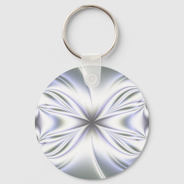 Light Blue Fractal Background Key Ring (Front)