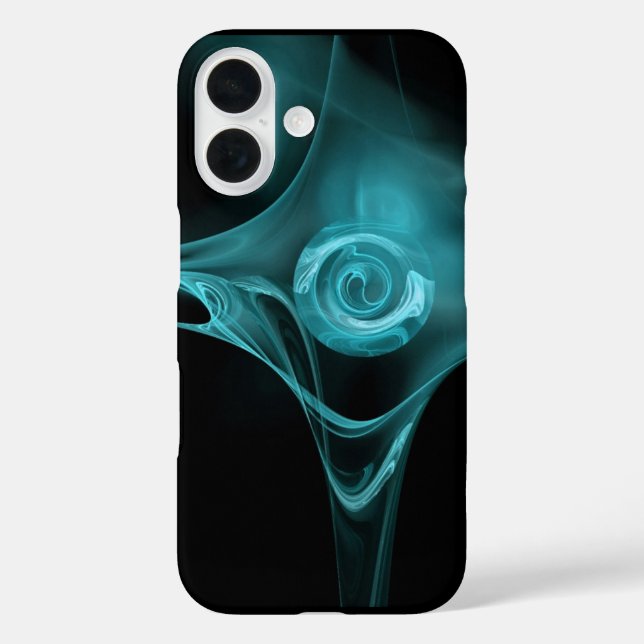 LIGHT BLUE FRACTAL ROSE Case-Mate iPhone CASE (Back)
