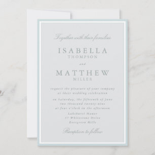 Light Blue Framed Wedding Invitation