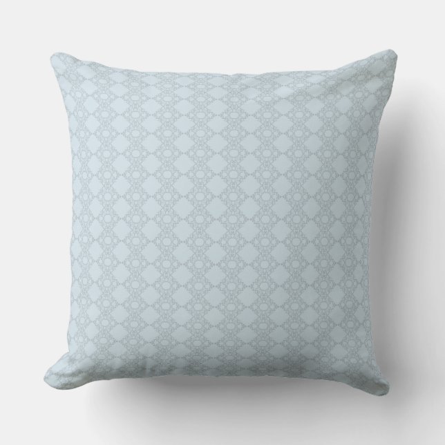Light blue French crochet Polyester Throw Pillow (Front)