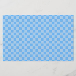 Light Blue Geometric Chequerboard Stationery