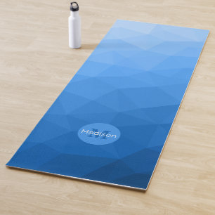 Light blue geometric mesh pattern Monogram Yoga Mat