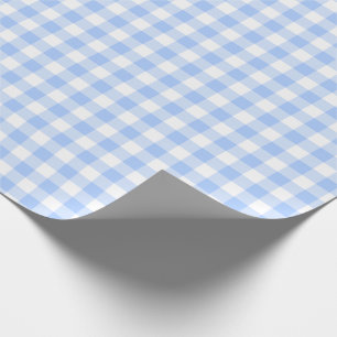 Light Blue Gingham Checks Pattern Wrapping Paper