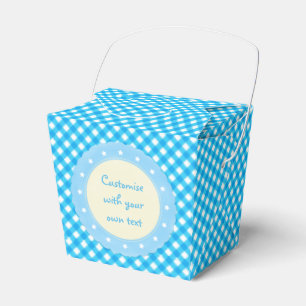 Light Blue Gingham Fancy Custom Favour Box
