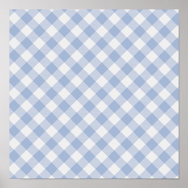 Light Blue Gingham Pattern Classic Checkered Print (Front)