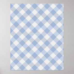 Light Blue Gingham Pattern Classic Chequered Print