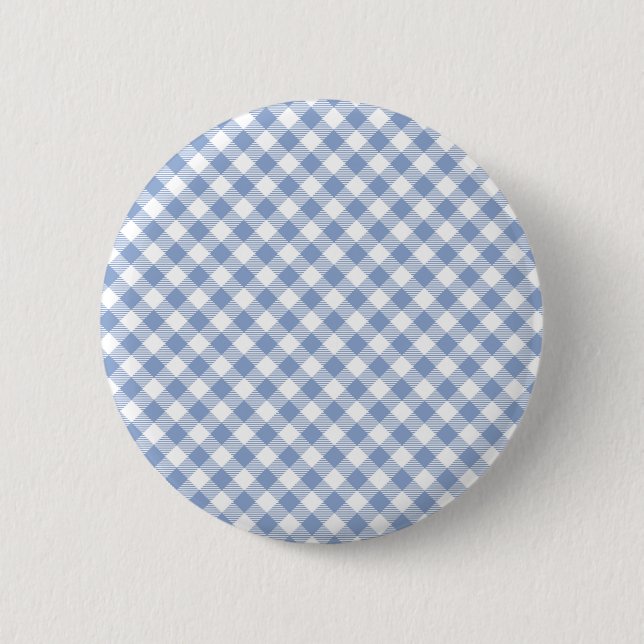 Light Blue Gingham Pattern Classic Chequered Print 6 Cm Round Badge (Front)