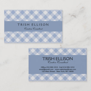 Light Blue Gingham Pattern Classic Chequered Print Business Card