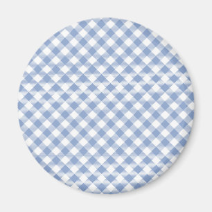 Light Blue Gingham Pattern Classic Chequered Print Magnet
