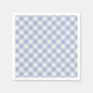 Light Blue Gingham Pattern Classic Chequered Print Napkin