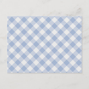 Light Blue Gingham Pattern Classic Chequered Print Postcard