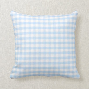 Light blue gingham pattern cushion
