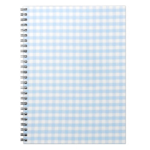 Light blue gingham pattern notebook