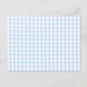Light blue gingham pattern postcard