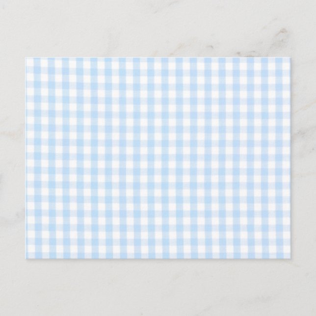 Light blue gingham pattern postcard (Front)