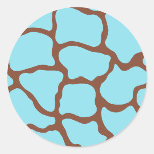Light Blue Giraffe Print Stickers
