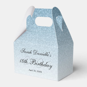 Light Blue Glam Glitter Personalised Favour Box