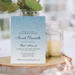 Light Blue Glitter Glam Bat Mitzvah Invitation<br><div class="desc">This beautiful invitation features a glitter pattern and your custom text.  Use the template form the add your information.</div>