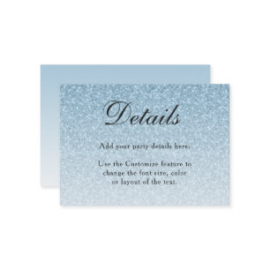 Light Blue Glitter Glam Enclosure Card