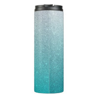Light Blue Glitter Ombre Thermal Tumbler