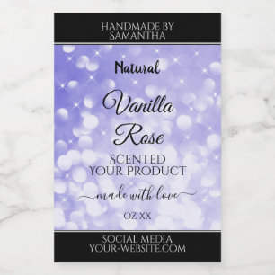 Light Blue Glitter Stars Product Packaging Labels