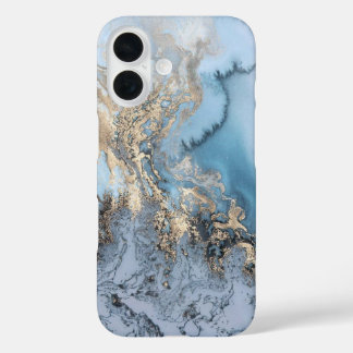 Light Blue & Gold Marble iPhone 6/6s Case