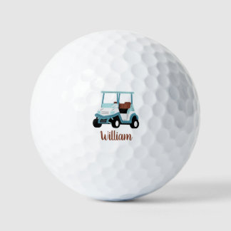 Light Blue Golf Cart personalised Balls
