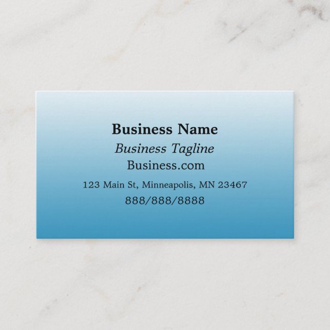 Light Blue Gradient and Black  Simple Business Business Card (Front)