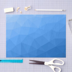 Light blue gradient geometric mesh pattern tissue paper