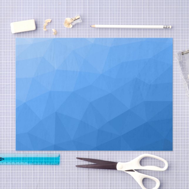 Light blue gradient geometric mesh pattern tissue paper (Craft)