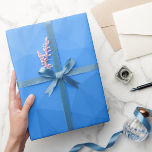 Light Blue gradient geometric mesh pattern Wrapping Paper