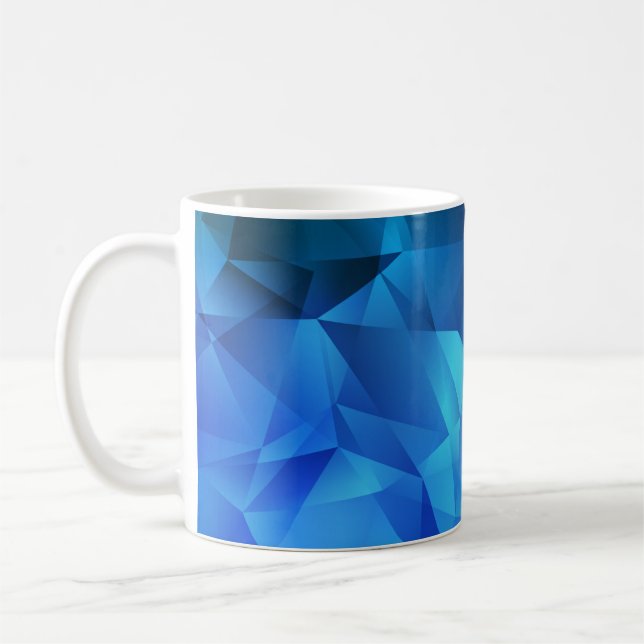 Light BLUE gradient triangles template. Creative i Coffee Mug (Left)