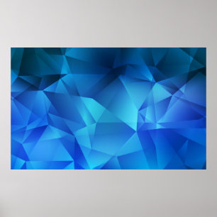 Light BLUE gradient triangles template. Creative i Poster