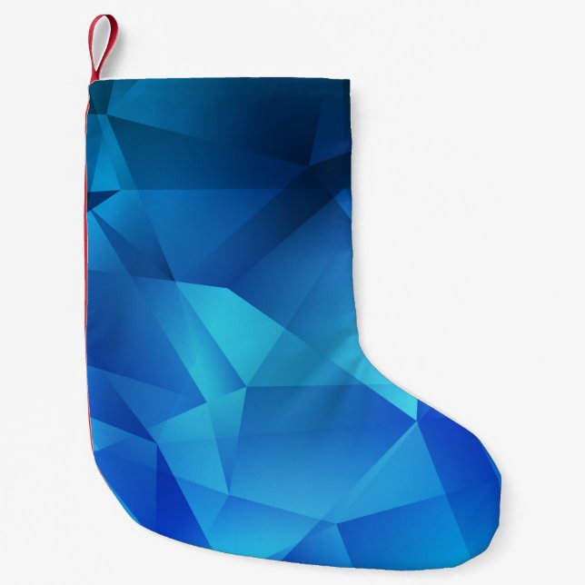 Light BLUE gradient triangles template. Creative i Small Christmas Stocking (Front)
