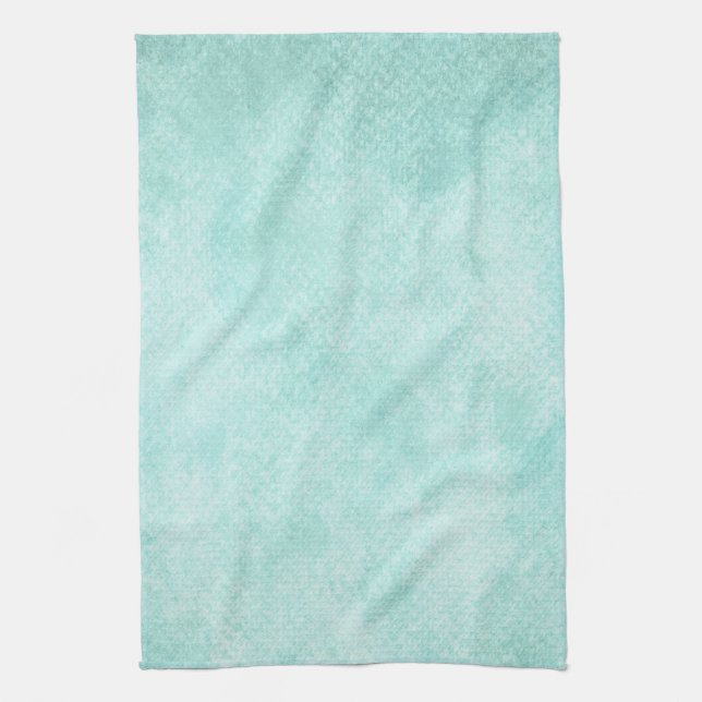 Light Blue Green Watercolor Paper Background Blank Tea Towel (Vertical)